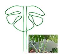 lasuroa Support pour Plantes, Joli Support en Forme de Fleur de Plante de Feuille de Monstera en Alliage Vert pour Piquets de Plantes pour Plantes d'Intérieur et d'Extérieur