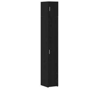 LASWWQMRF Armoire de rangement 2 pièces en chêne noir 30 x 42,5 x 225 cm | Armoire étroite multi-usages pour le salon avec 6 étagères, portes à charnières et poignées métalliques élégantes.