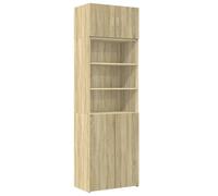 LASWWQMRF Armoire haute en chêne Sonoma 70 x 42,5 x 225 cm | Armoire multifonction étroite avec 7 compartiments pour salle de bain, couloir et chambre à coucher, rangement vertical en