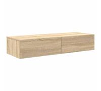 LASWWQMRF Étagère murale avec tiroirs en chêne Sonoma 100 x 36 x 19 cm | Montage mural peu encombrant pour chambre à coucher et salon, matériau en bois robuste avec beaucoup d'espace de rangement