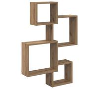 LASWWQMRF Étagère murale cube 64 x 13,5 x 91,5 cm en bois de chêne Artisan | Étagère en escalier élégante pour le salon et le bureau. Étagère murale verticale avec une capacité de charge robuste jusqu'à