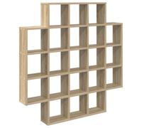 LASWWQMRF Étagère murale en chêne Sonoma - 100 x 13 x 100 cm - 21 | Étagère suspendue peu encombrante pour salon et bureau avec 21 compartiments ouverts pour livres et décoration. Charge