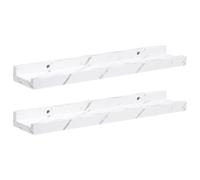 LASWWQMRF Lot de 2 étagères murales aspect marbre blanc 40 x 9 x 3 cm | Deux étagères flottantes modulaires aspect marbré pour le salon, la chambre ou le bureau pour une présentation élégante.