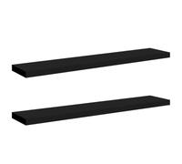 LASWWQMRF Lot de 2 étagères murales flottantes en MDF - Noir - 120 x 23,5 x | Système de fixation invisible élégant pour chambre à coucher et salon avec une capacité de charge de 10 kg par étagère.