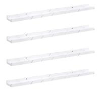 LASWWQMRF Lot de 4 étagères murales aspect marbre blanc 80 x 9 x 3 cm | Ensemble d'étagères flottantes modulaires pour salon et chambre à coucher, rangement élégant de décoration et de livres.