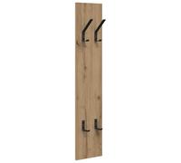 LASWWQMRF Porte-manteau mural en chêne Artisan - 20 x 1,5 x 100 cm | Panneau de garde-robe peu encombrant pour couloir et entrée. Étagère murale fine avec crochets au design moderne.
