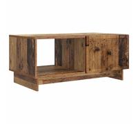 LASWWQMRF Table basse en bois vieilli 90 x 50 x 40 cm Table de salon avec | Table d'appoint rectangulaire au design rétro pour salon et salon, 2 compartiments de rangement avec poignée en métal