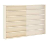 LASWWQMRF Vitrine murale avec porte coulissante Beige 80 x 8,5 x 54 cm | Vitrine suspendue peu encombrante en contreplaqué à 5 niveaux pour figurines dans le salon ou le bureau. Avec porte