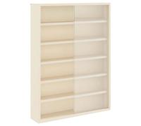 LASWWQMRF Vitrine murale beige contreplaqué 40 x 8,5 x 54 cm avec porte | Vitrine gain de place en contreplaqué à 5 étages pour figurines de collection dans le salon ou la chambre à coucher.