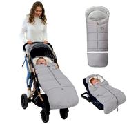LAT Chancelières Universelle pour Poussettes, Chanceliere Poussette Hiver avec Section d'extension Amovible, Imperméable Hiver Couverture Cosy Bebe pour Poussette, Landau, Buggy (Base, Gris)