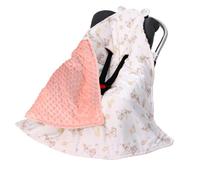 LAT Couverture Enveloppante Siège Bébé Hiver 90x90 cm - Nid d'ange pour Nouveau-Né Poussette Siège Auto (Lapin à Bonnet)