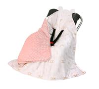LAT Couverture Enveloppante Siège Bébé Hiver 90x90 cm - Nid d'ange pour Nouveau-Né Poussette Siège Auto (Lapin)