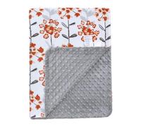 LAT Couverture pour bébé avec minky - Couverture douillette pour bébé - Couverture d'éveil pour bébé - Couverture de poussette unisexe pour nouveau-né - Couverture pour bébé printemps/été (fleurs