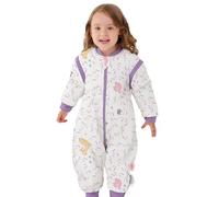 LAT Gigoteuse a Pieds pour Bébé, 100% Coton 2.5 TOG Gigoteuse d’Hiver pour bébé avec Jambes e Manches Détachables, 3 Fermetures éclair Sac de Couchage pour Bébé