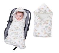 LAT Nids d'ange d'hiver pour Bébé, 90 * 90CM 100% Coton Universelle Couverture Enveloppante d'hiver pour Bébé pour Poussette Sièges Auto (Lapin)
