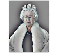 LATAFA Angleterre Elizabeth II Affiche Et Impressions Mode Portrait Toile Mur Art Queen Elizabeth II Peinture Elizabeth Photos Décoration 40x60cm sans Cadre