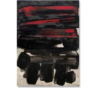 LATAFA Célèbre Pierre Soulages Affiche Et Estampes Noir Rouge Graffiti Wall Art Pierre Soulages Peinture sur Toile pour La Maison Décoration Murale Photos 50x70cm sans Cadre