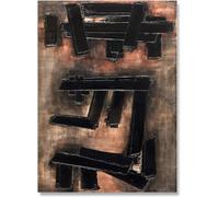 LATAFA Célèbre Pierre Soulages Affiche Et Estampes Pierre Soulages Toile Peinture Noir Graffiti Art Mural Photos De Mode pour La Décoration De Chambre 60x80cm sans Cadre