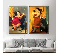 LATAFA Fernando Botero Affiche Fat Girls Toile Peinture Fernando Botero Prints Fernando Botero Art Mur Belles Images pour Chambre Décor 40x50cmx2 Pas De Cadre