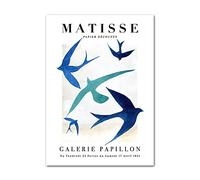 LATAFA Henri Matisse Affiche Abstrait Forme d’Oiseau Exposition Toile Peinture Minimaliste Impressions Mode Mur Art pour Home Decor Photos 50x70cmx1 Pas de Cadre