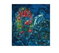 LATAFA Marc Chagall Affiche Et Estampes Marc Chagall Peinture sur Toile Fleurs Abstraites Art Mural Célèbre Marc Chagall Photos pour La Décoration D’intérieur 40x50cm sans Cadre