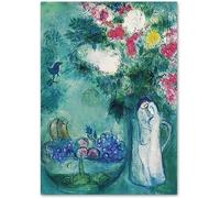 LATAFA Marc Chagall Affiche Et Imprime Amant Fleurs Mur Art Chagall Marc Toile Peinture Marc Chagall Photos pour Salon Décor 50x70cmx1 Pas De Cadre