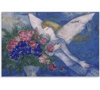 LATAFA Marc Chagall《L’Ange Bleu 》Affiche d’art Marc Chagall Toile Art mural Marc Chagall Impressions et image pour la décoration murale de la maison Peinture 40x50cm sans cadre
