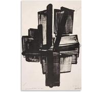 LATAFA Pierre Soulages Affiche et Impressions Graffiti Noir Toile Peinture Pierre Soulages Art Mural Pierre Soulages Photos pour la Décoration Intérieure 50x70cm sans Cadre