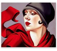 LATAFA Tamara De Lempicka Affiches Et Estampes Femme Portrait Toile Mur Art Tamara De Lempicka Peinture Images pour Salon Décor 40x60cmx1 Pas De Cadre