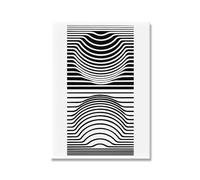 LATAFA Victor Vasarely Affiche Et Estampes Illusion Noir Blanc Murale Art Victor Vasarely Toile Peinture Victor Vasarely Tableau Décoration D’intérieur 50x70cm sans Cadre