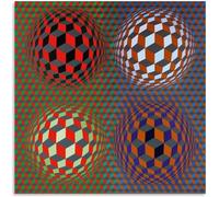 LATAFA Victor Vasarely Affiche Et Estampes Vintage Visuel Toile Peinture Victor Vasarely Wall Art Victor Vasarely Photos pour Décoration D’intérieur 40x40cm sans Cadre
