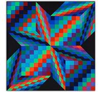 LATAFA Victor Vasarely Affiche et Impressions Abstraite Illusion Toile Peinture Victor Vasarely Mur Art Victor Vasarely Photos décor à la Maison 50x50 cm sans Cadre