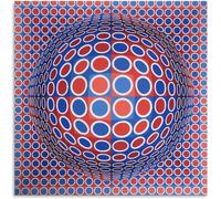 LATAFA Victor Vasarely Affiche Peinture Abstraite Victor Vasarely Toile Art Mural Victor Vasarely Impressions Pour La Maison Décoration Murale Photo 40x40cmx1 Sans Cadre