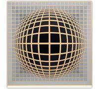 LATAFA Victor Vasarely Affiches Et Estampes Psychédélique Pop Wall Art Victor Vasarely Peinture sur Toile Victor Vasarely Photos Décoration D’intérieur 60x60cmx1 sans Cadre
