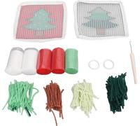 Latch Hook Kit Doux modèle d'arbre de Noël DIY gobelet au crochet Tapis doux confortable coloré