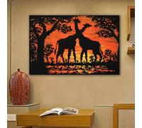 Latch Hook Kits Rug DIY Giraffe Hanging Carpet Handmade Embroidery Making Kits for Adults and Beginners Home Decoration ?Tapestry Making Kits(48x32.6in)