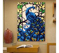 Latch Hook Kits Rug Peacock DIY Hanging Carpet Handmade Embroidery Making Kits Home Decoration ?Tapestry Making Kits for Adults and Beginners(47x33in)