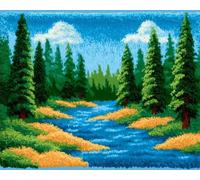 Latch Hook Rug Kits for Adults Beginners,paysage forestier naturel