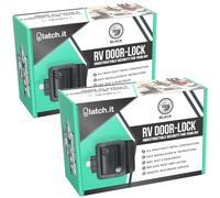 LATCH.IT Loquet de porte de camping-car noir | 2 serrures de porte de camping-car à clés identiques pour remorques de voyage | Loquet de porte de remorque de voyage | Serrure de porte de caravane 100