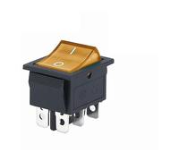Latching Rocker Switch Power Switch I/O 4 Pins 6 Pins with Light 16A 250VAC 20A 125VAC KCD4 2/3position NWPNLXEA(2position 6PIN Y)