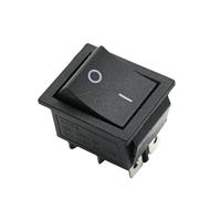 Latching Rocker Switch Power Switch I/O 4 Pins with Light 16A 250VAC 20A 125VAC KCD4 DPST Red Yellow Green Blue Black Boat(Black)