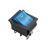 Latching Rocker Switch Power Switch I/O 4 Pins with Light 16A 250VAC 20A 125VAC KCD4 DPST Red Yellow Green Blue Black Boat(Blue) Controls Switches