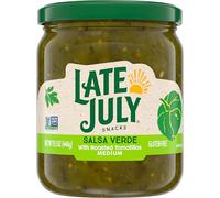Late July Snacks Salsa Verde avec tomatilles grillées, taille moyenne, pot de 440 ml