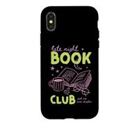 Late Night Book Club Bookish Reading Roman Library Cafe Art Coque pour iPhone X/XS