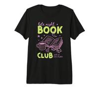 Late Night Book Club Bookish Reading Roman Library Cafe Art T-Shirt Haut de Gamme