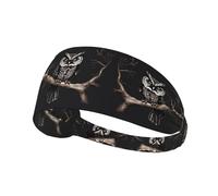 Late Night Hibou Imprimé Bandeau de Sport Élastique Respirant et Évacuation de la transpiration Convient pour Yoga Course et Fitness