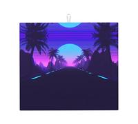 Late Night Highway Tapis de cuisine absorbant l'eau, séchage rapide avec dos antidérapant, protecteur de comptoir en microfibre absorbante, 45,7 x 40,6 cm