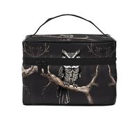 Late Night Owl Trousse de maquillage de voyage pour femme (22,9 x 16,5 x 15,7 cm) portable grande capacité sac de rangement pour filles, noir, One Size
