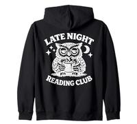 Late Night Reading Club T-Shirt Sleepy Wise Owl avec café Sweat à Capuche