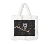 Late Night Sac à main en peluche Motif hibou Idéal pour l'automne et l'hiver Idéal comme pochette à monnaie Cadeau idéal pour Noël et la Saint-Valentin